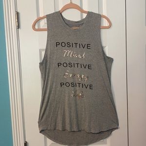 Gray Miken Printed Tank Top, Size: L